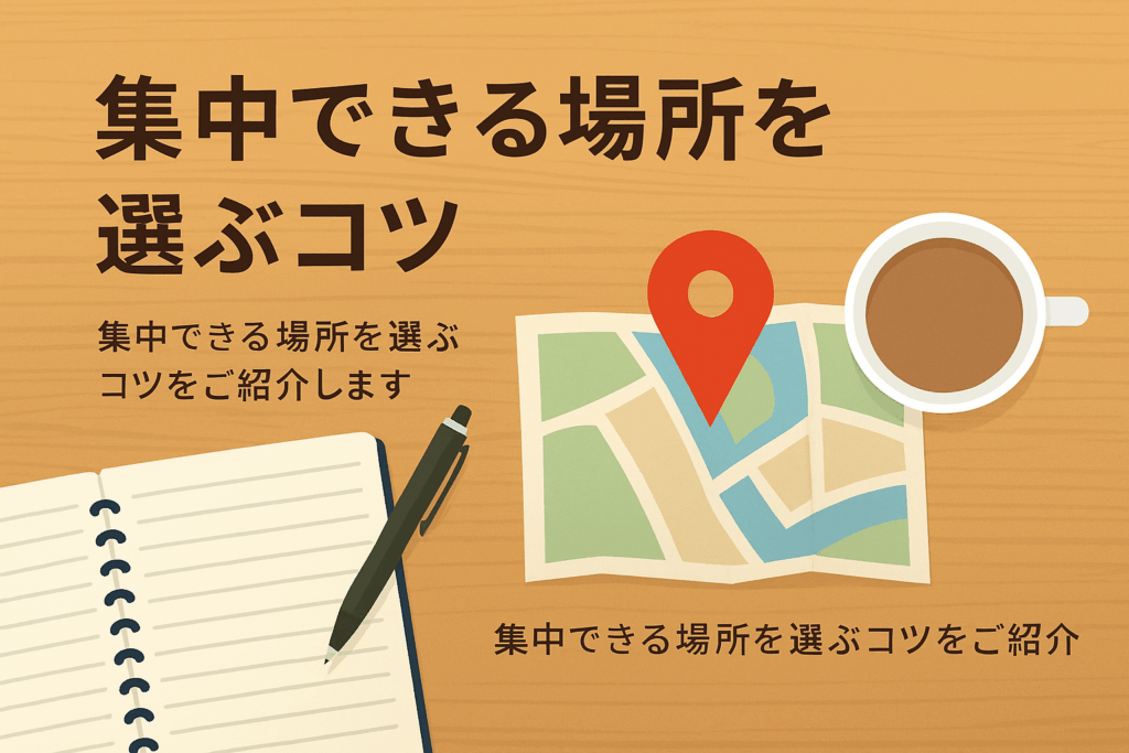 「集中して勉強するための理想的な学習スポットのイラスト